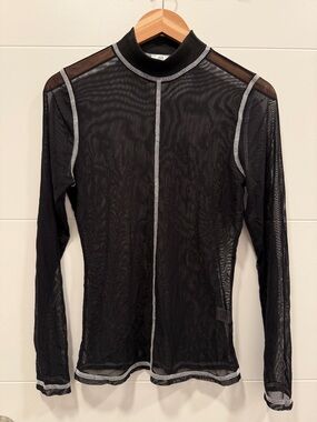 nlt Sheer Mesh Mock neck top